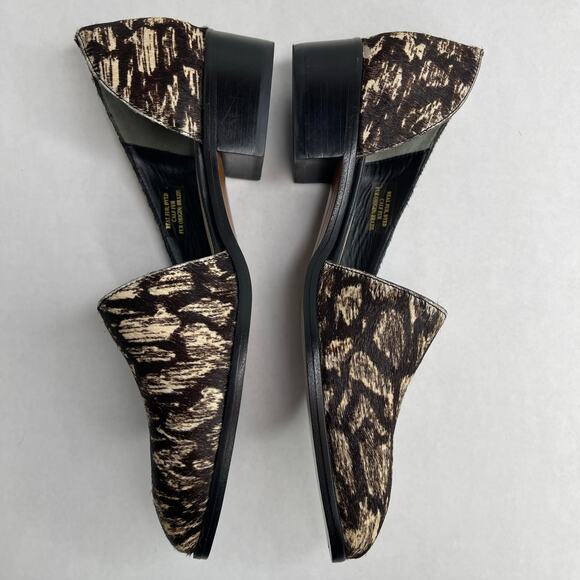 10 Crosby Derek Lam Calf Hair Animal Print Loafers size 7 Slip-on - Picture 7 of 9